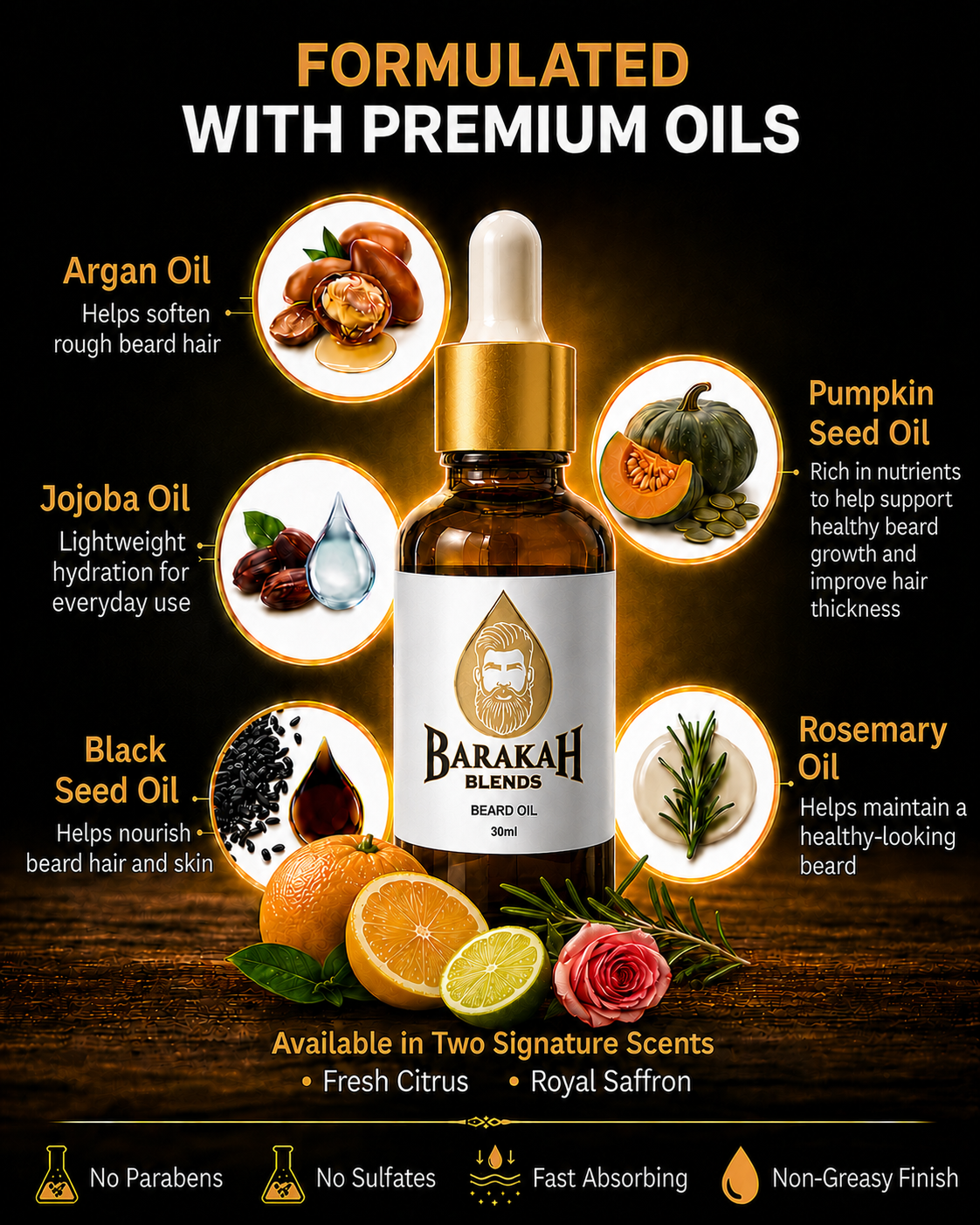 Premium Organic Beard Oil