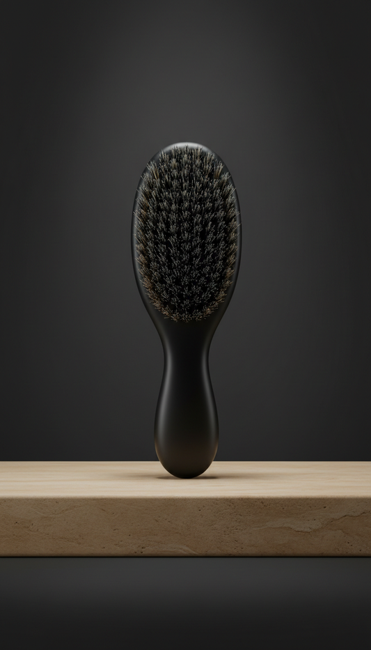 Matte Black Beard Brush Soft Bristles